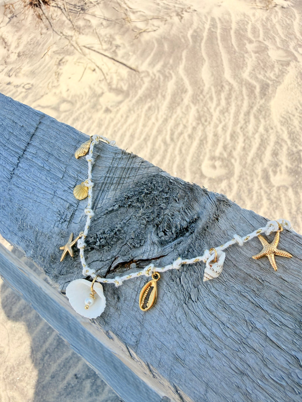 White Coastal Rope Charm Necklace