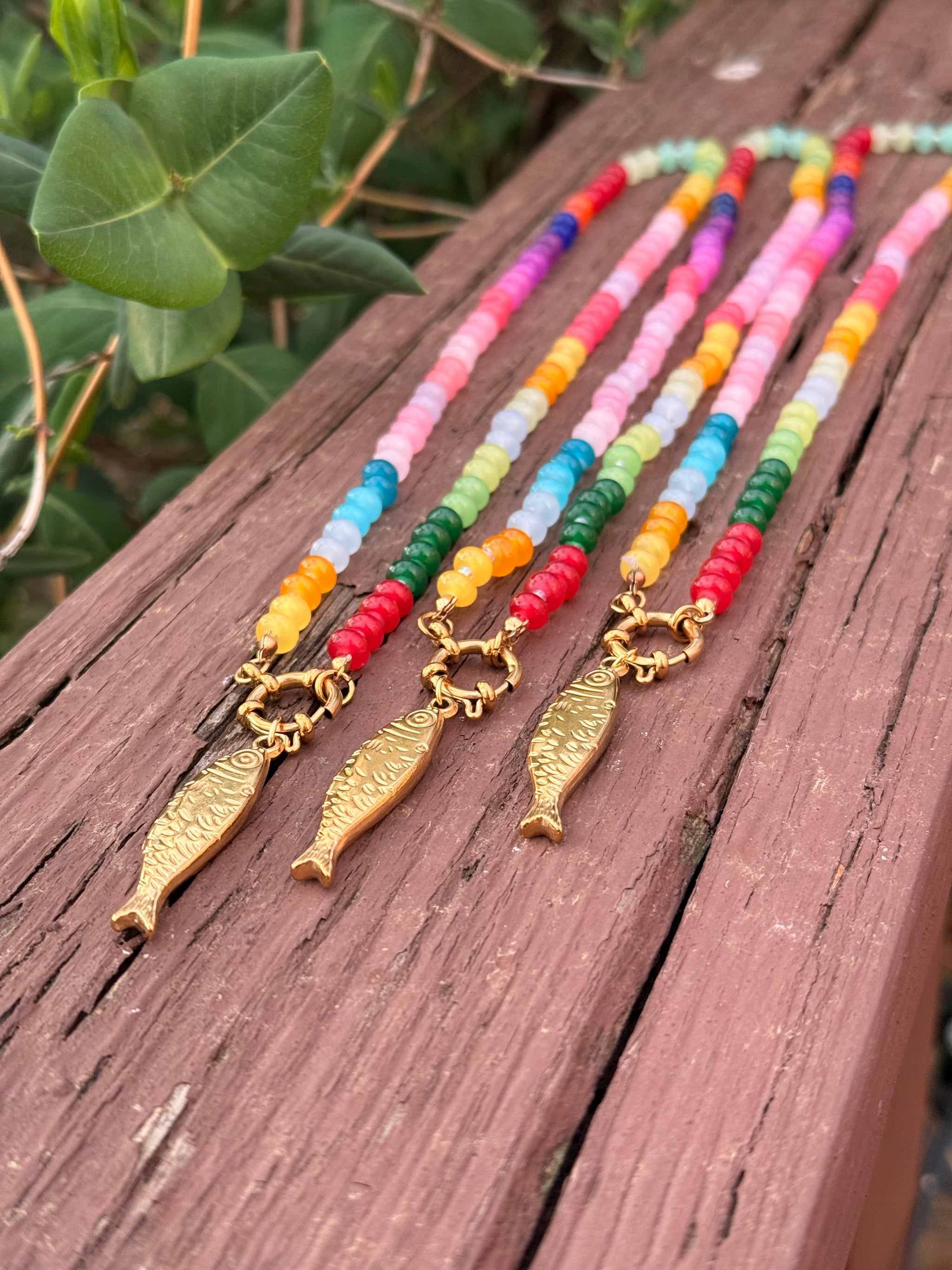 Rainbow Choker w/Fish