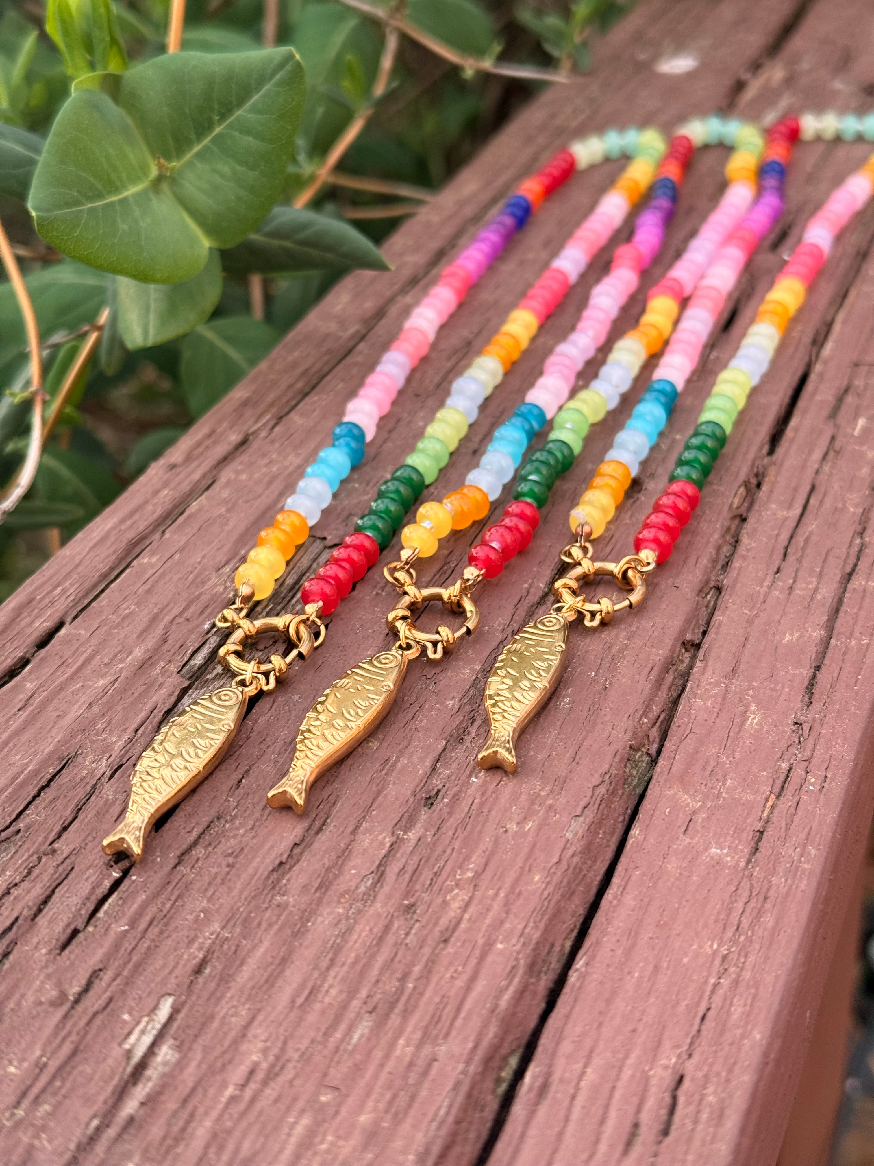 Rainbow Choker w/Fish