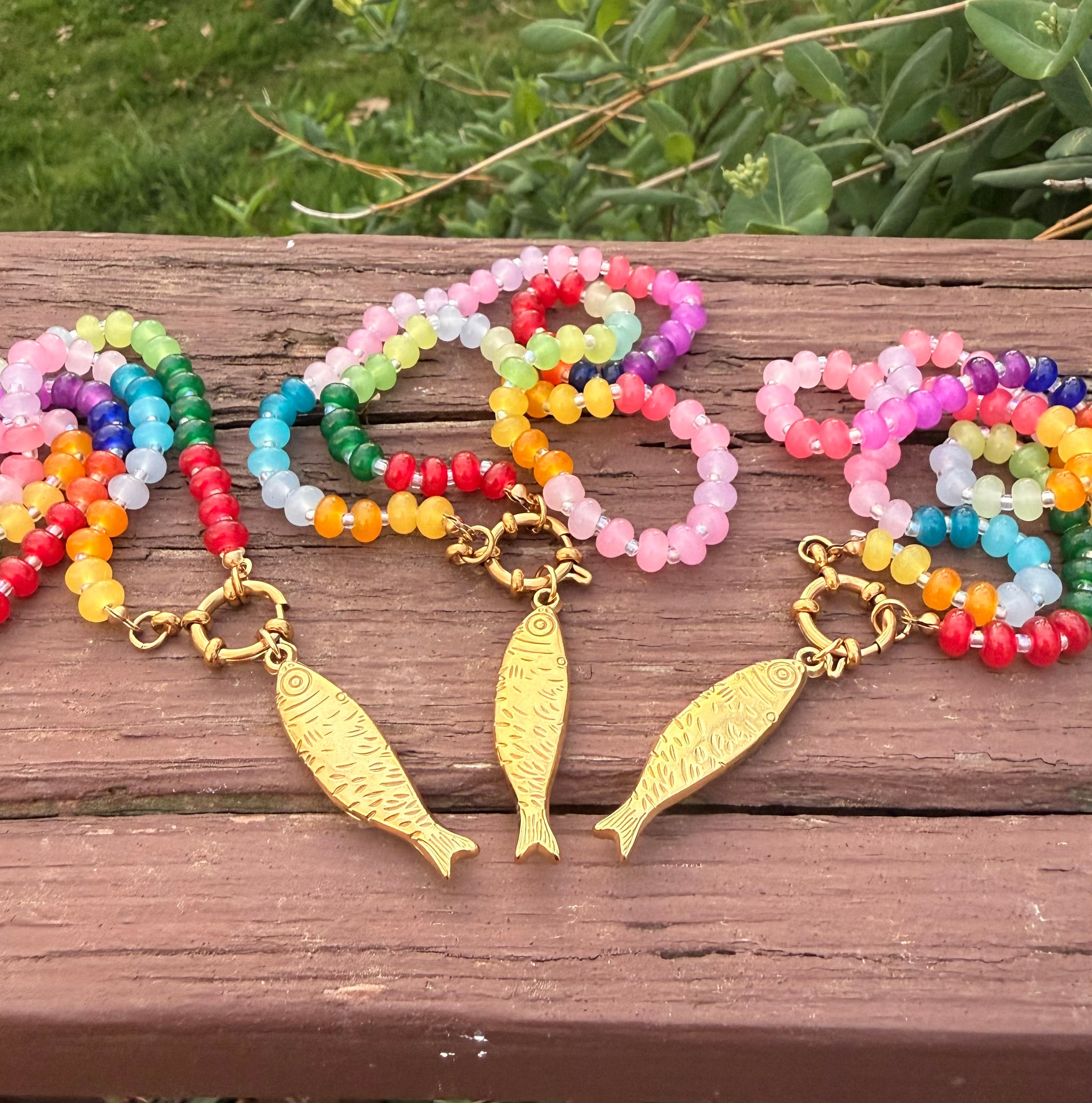 Rainbow Choker w/Fish