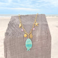 Blue Fish Charm Necklace