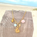 Retro Sun Charm Necklace