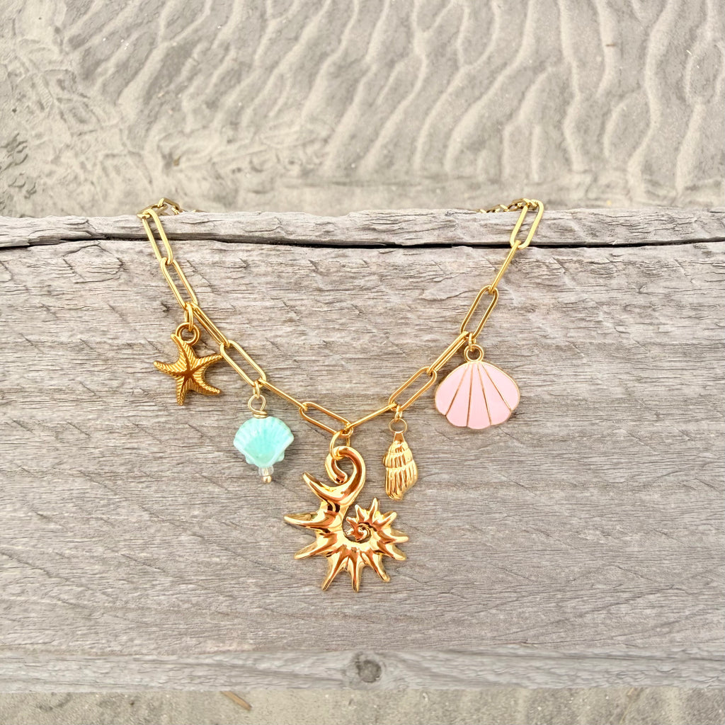 Retro Sun Charm Necklace