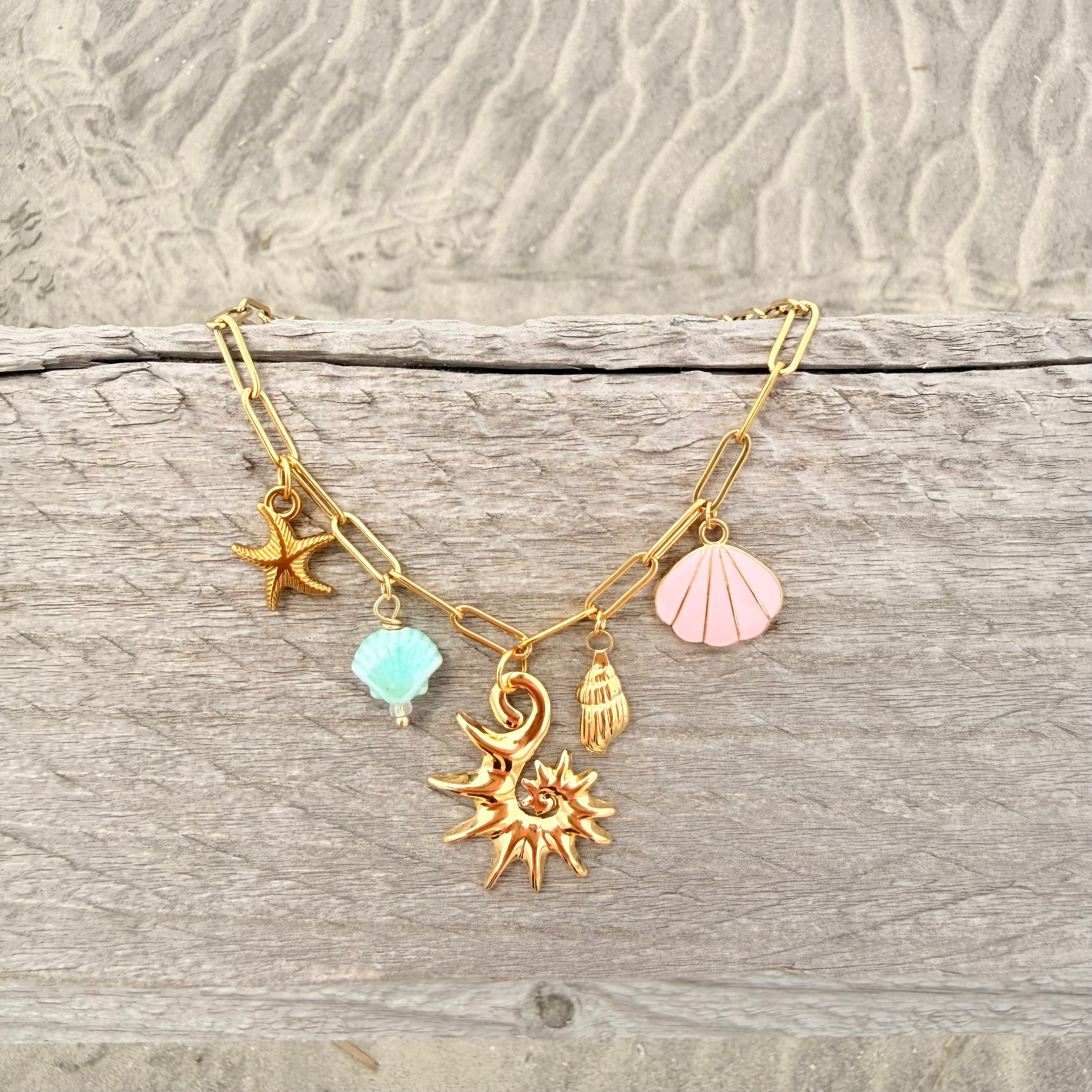 Retro Sun Charm Necklace