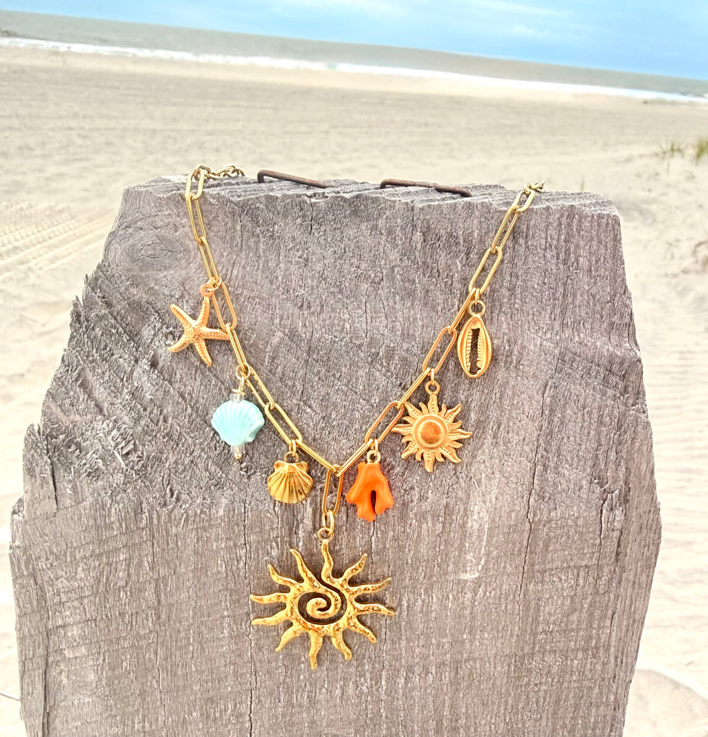 Sun Spiral Charm Necklace
