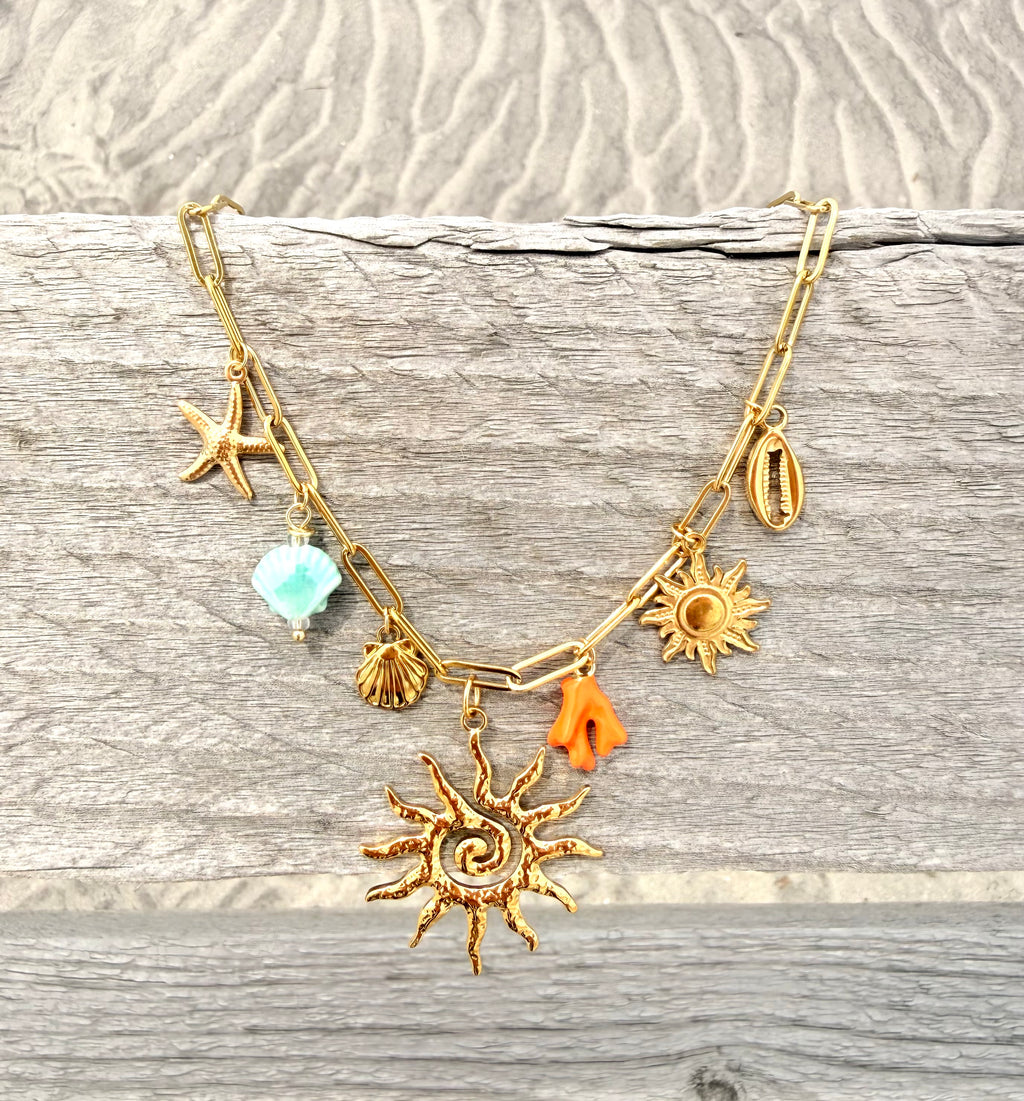 Sun Spiral Charm Necklace