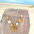 Sun Spiral Coastal Charm Necklace