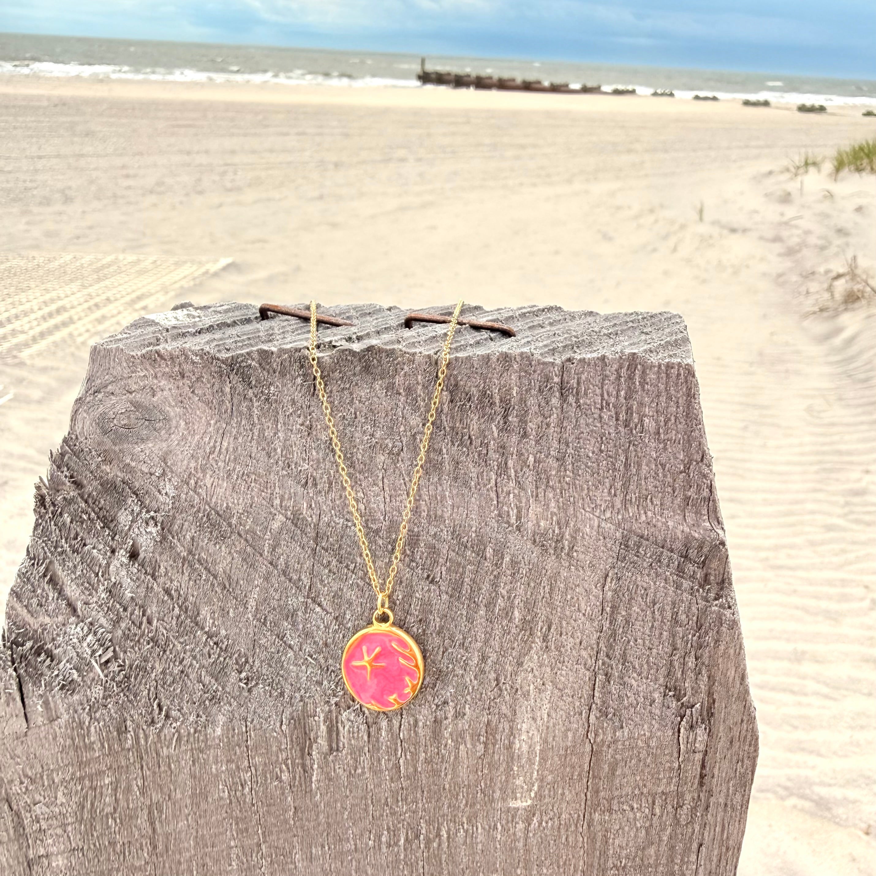 Hot Pink Starfish Pendant