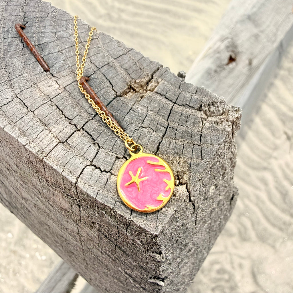 Hot Pink Starfish Pendant