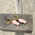 Pink Ceramic Fish Earrings